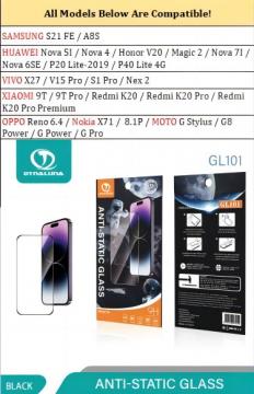 Film 5D Full Glue Protection En Verre Trempé pour Samsung Galaxy S21 FE / Xiaomi 9T / Huawei P40 Lite / Nova 4 / Vivo X27 / 5i / 7i / 6se Noir